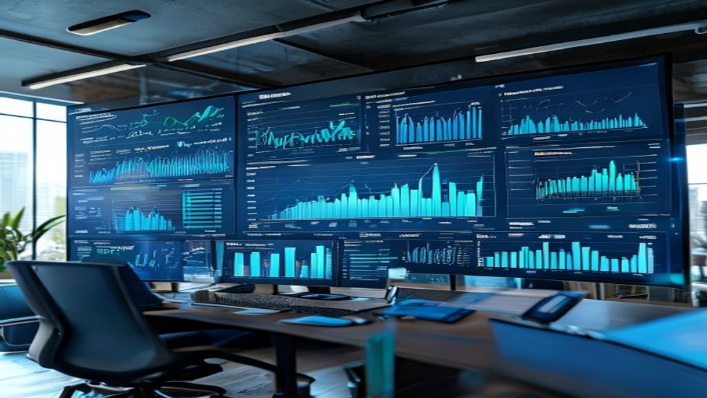 Business analytics dashboard showing growth metrics and KPIs